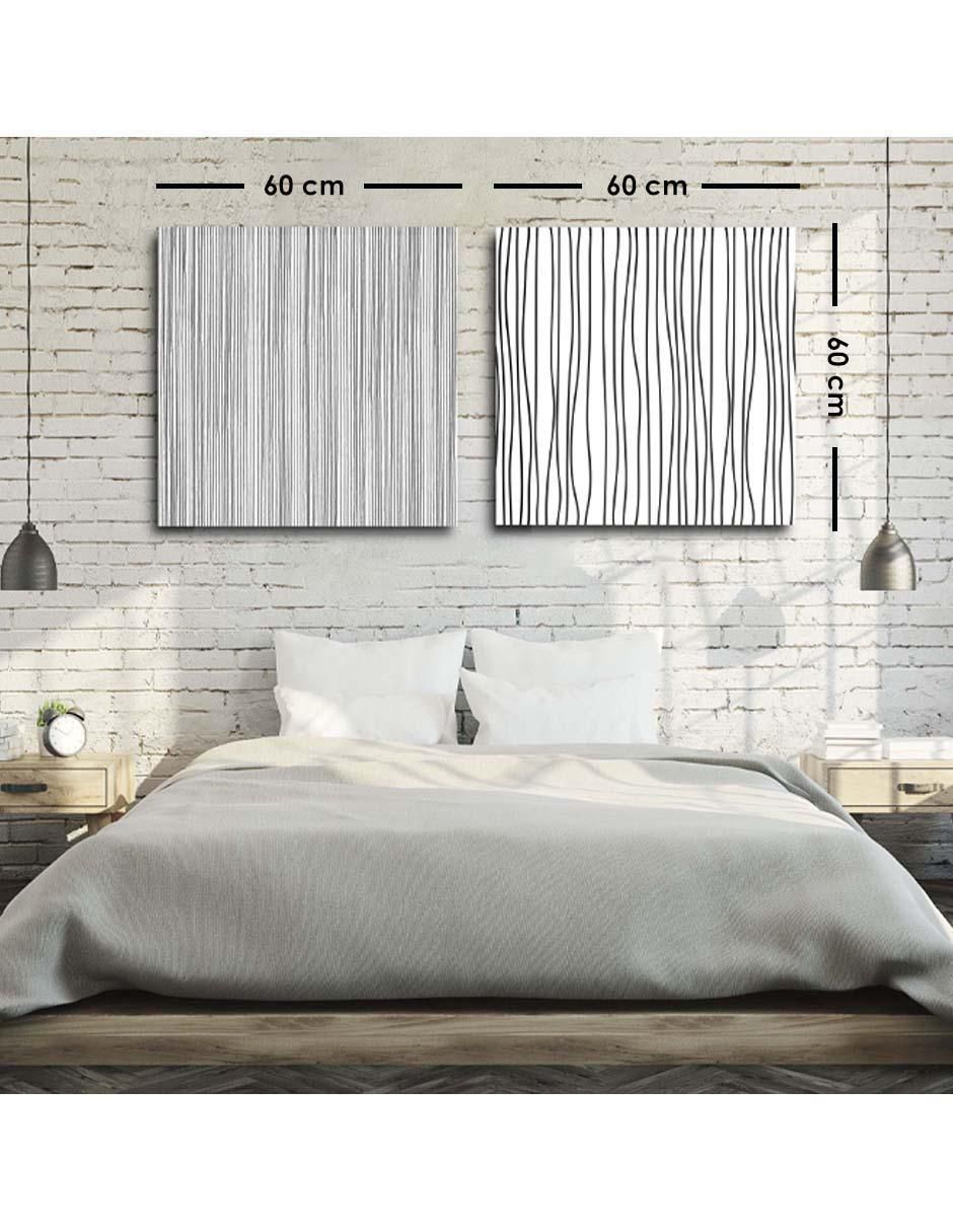 Cuadro decorativo set de líneas verticales divisorias con barniz a registro 5