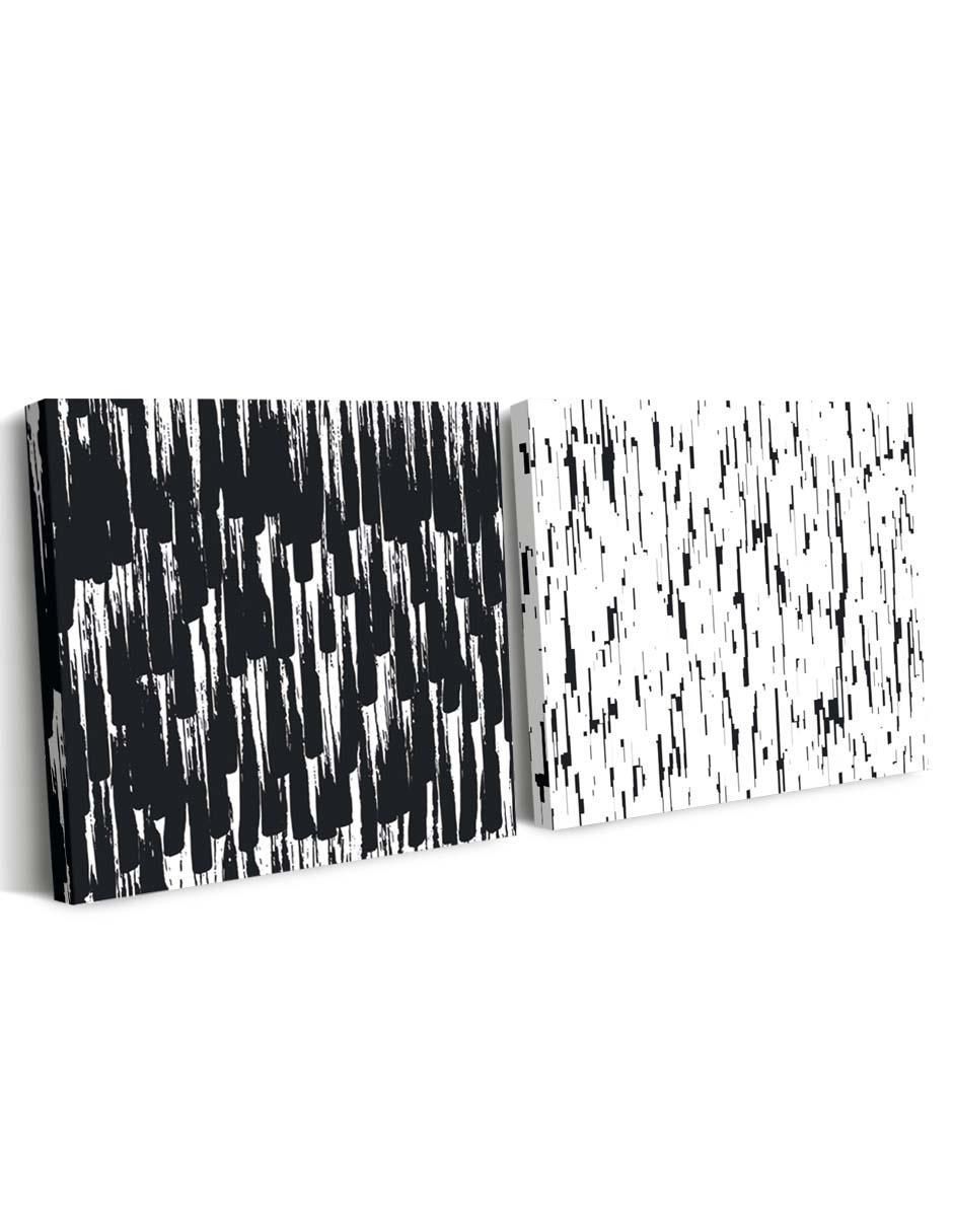 Cuadro decorativo set de líneas de lluvia con barniz a registro 2