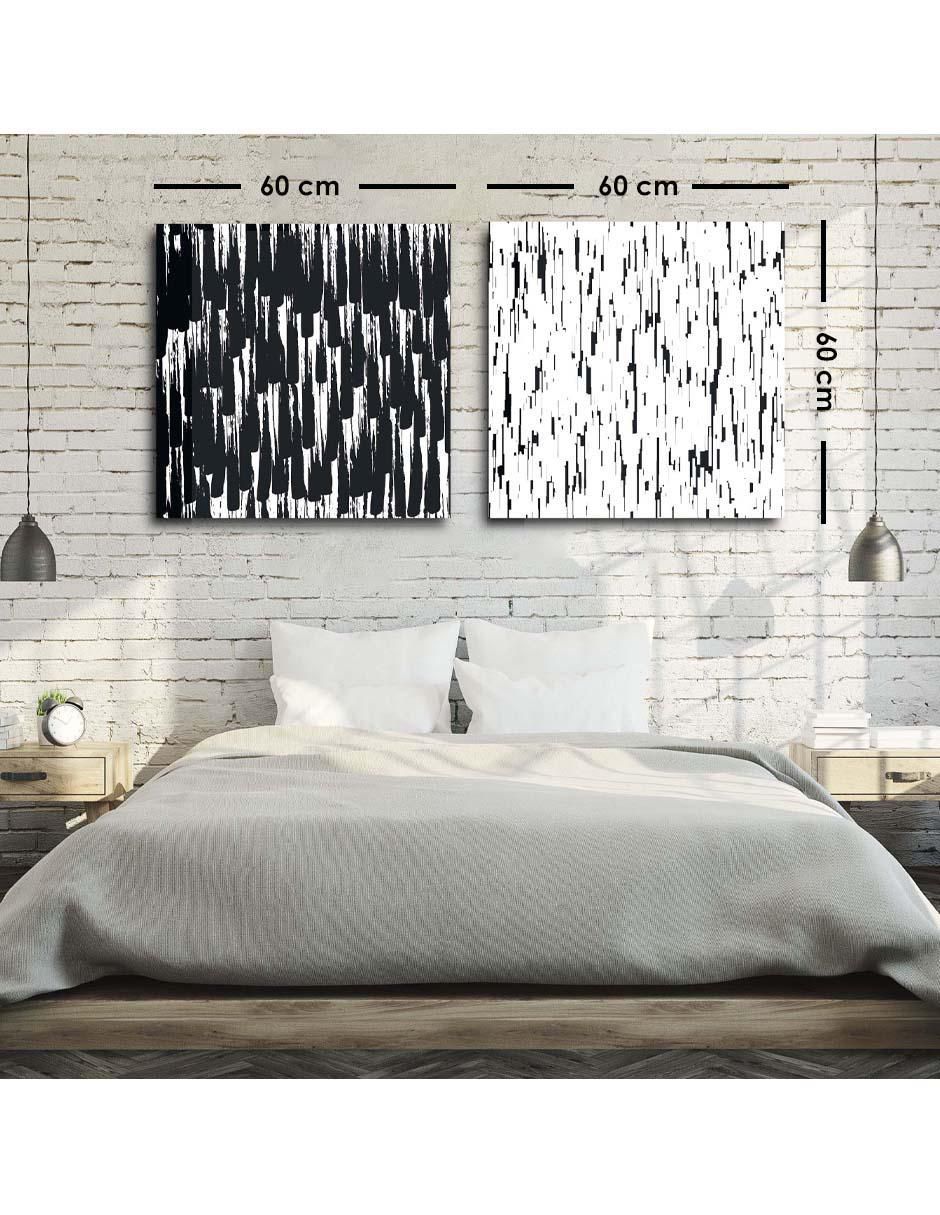Cuadro decorativo set de líneas de lluvia con barniz a registro 5