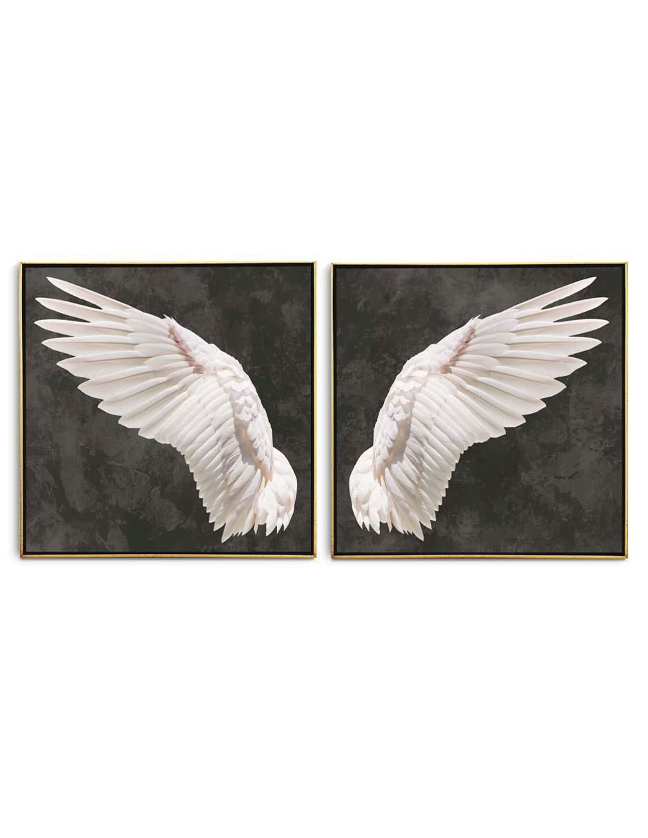 Cuadro decorativo Set de alas angelicales blancas con barniz a registro Cuadro decorativo Set de alas angelicales blancas con barniz a registro