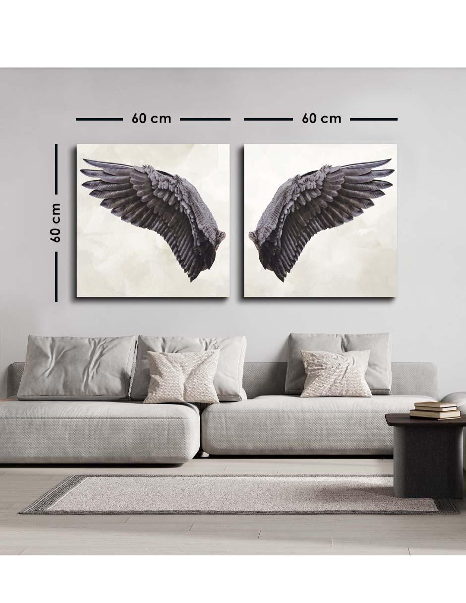 Cuadro decorativo Set de alas de ángel negras con barniz a registro 2