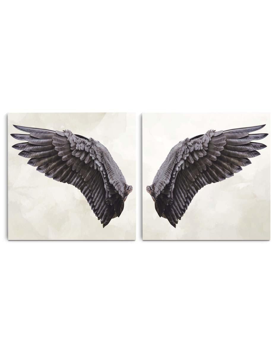 Cuadro decorativo Set de alas de ángel negras con barniz a registro 1