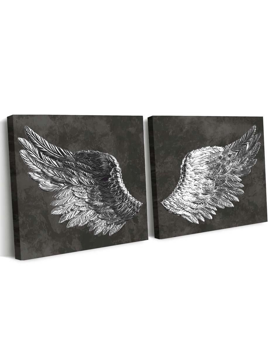 Cuadro decorativo Set de Majestuosas Alas de Ángel con Barniz a Registro 2