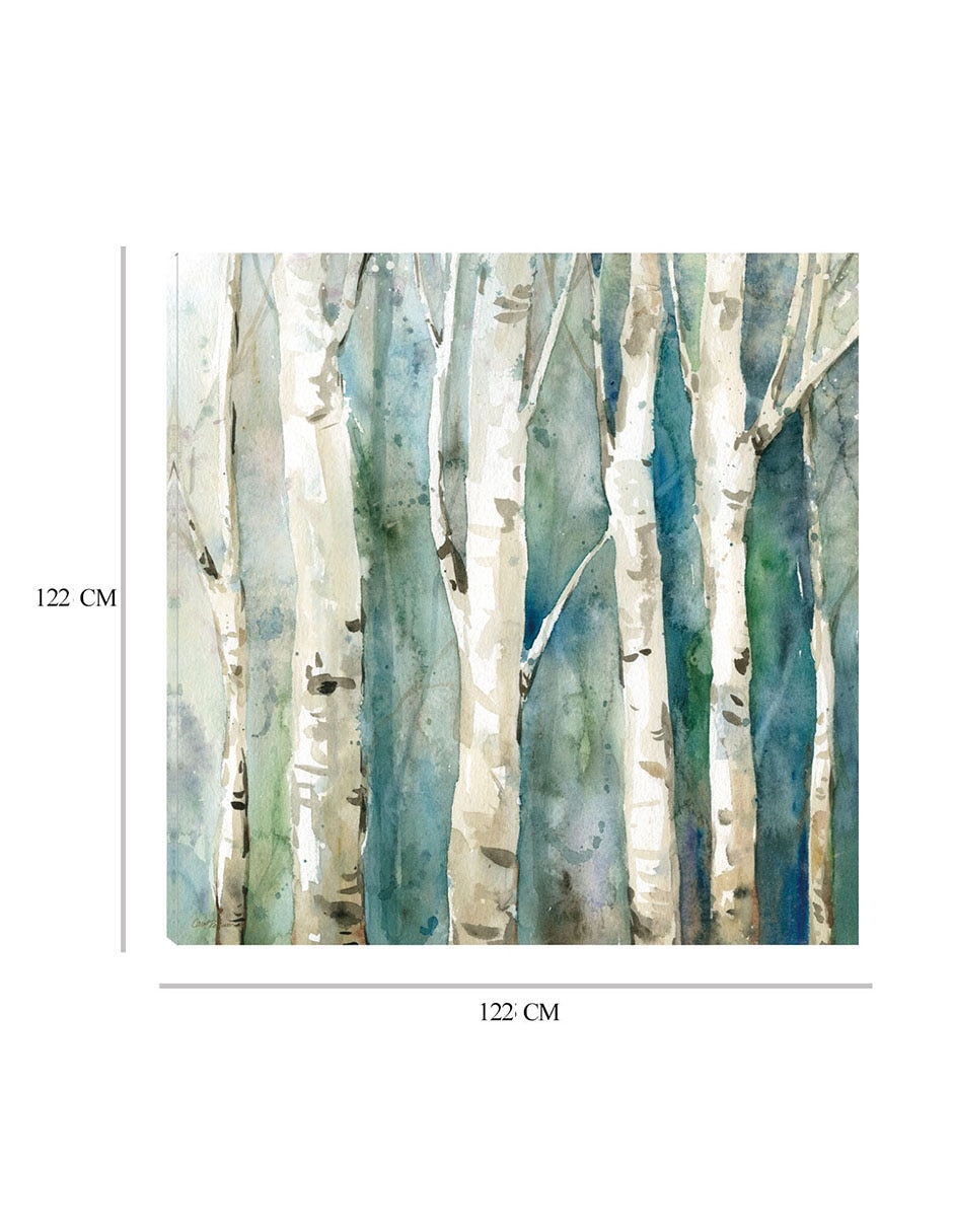 Cuadro decorativo Abedules en río II técnica mixta Bosques 2