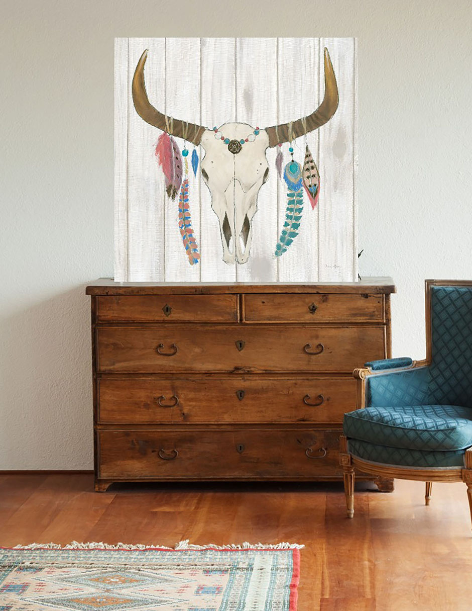 Cuadro decorativo Bohemio Creciente I técnica mixta Símbolos 2
