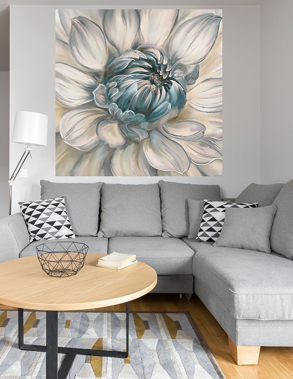 Cuadro decorativo Dahlia Azul II técnica mixta Floración 4