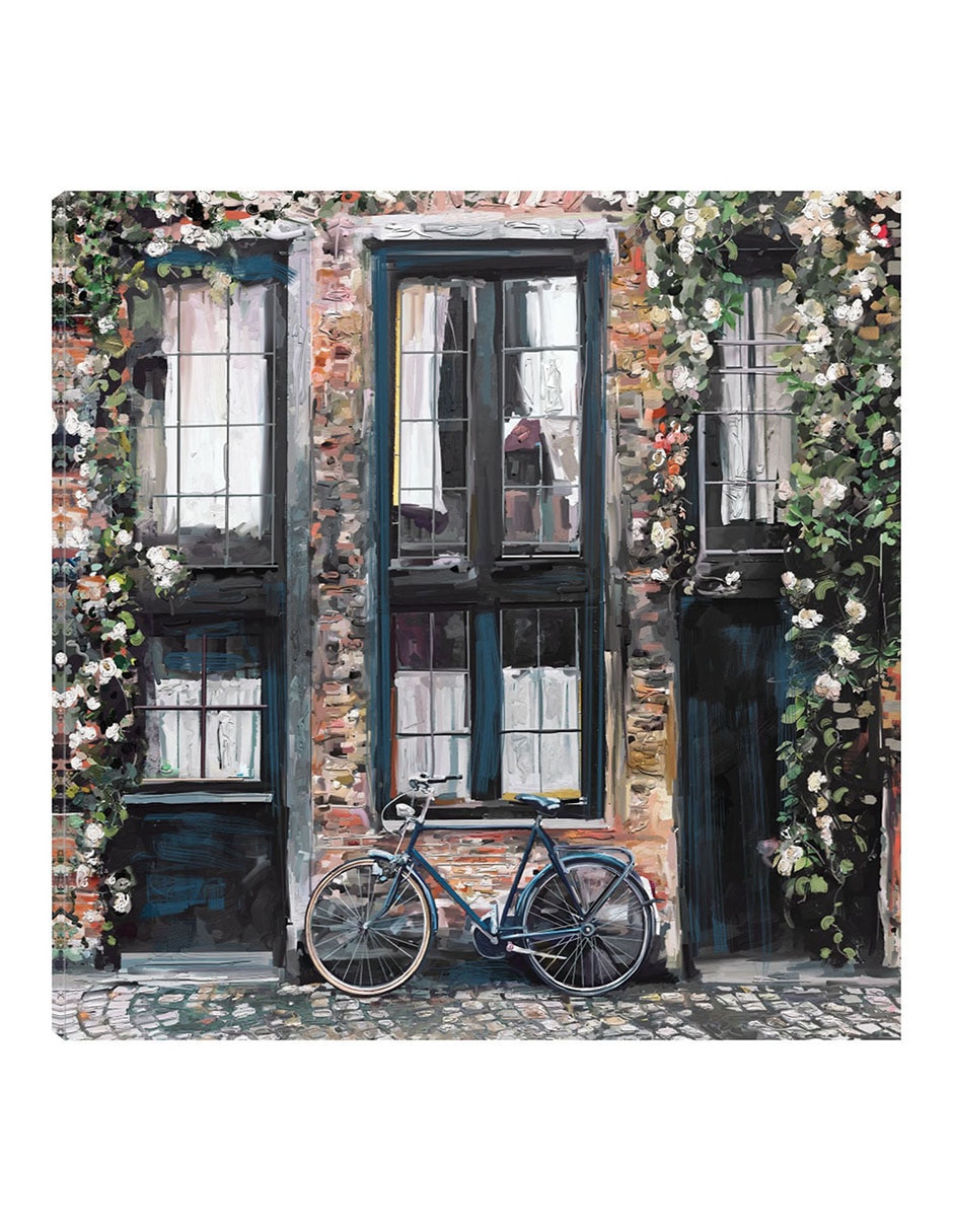 Cuadro decorativo Bicicleta técnica mixta Arreglo Floral
