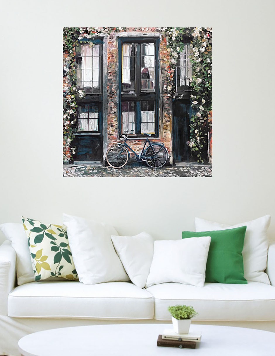 Cuadro decorativo Bicicleta técnica mixta Arreglo Floral 3