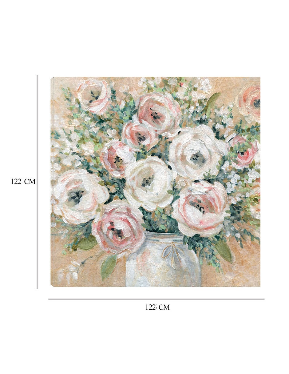 Cuadro decorativo Bonito en rosa técnica mixta Floreros 6