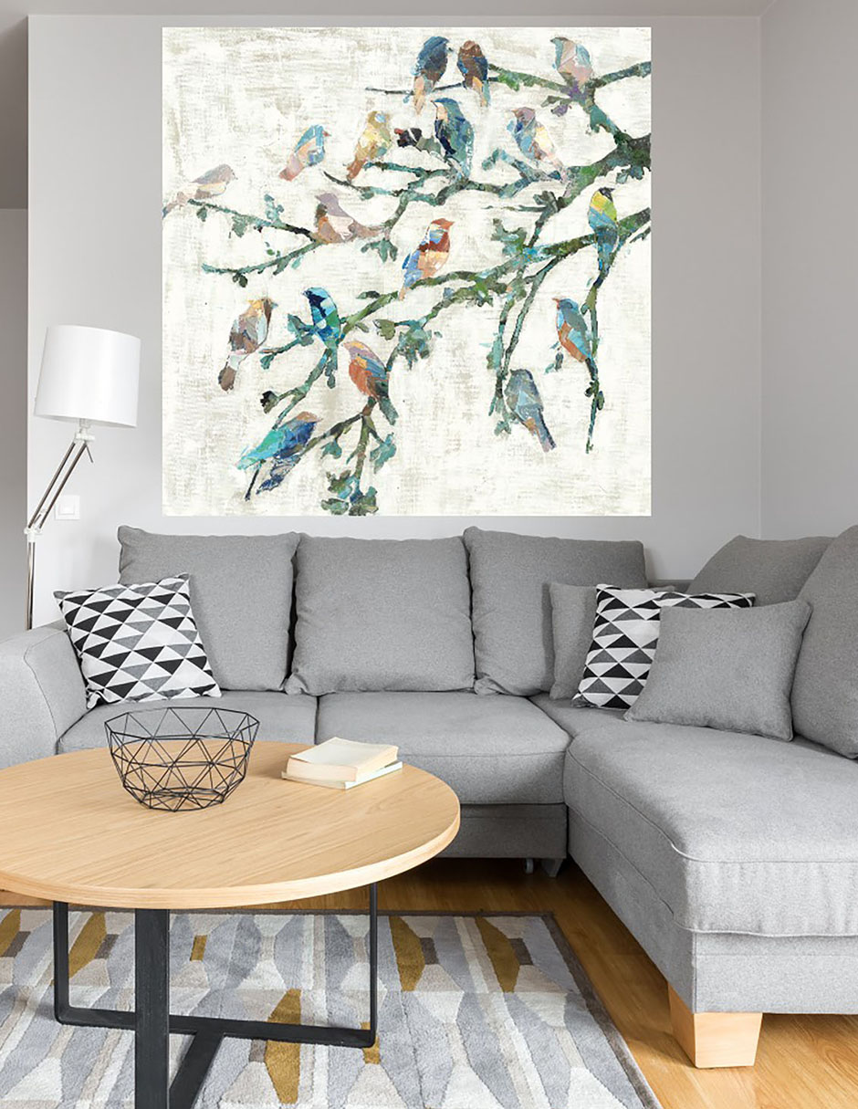 Cuadro decorativo Alas de Primavera I técnica mixta Aves Silvestres 4
