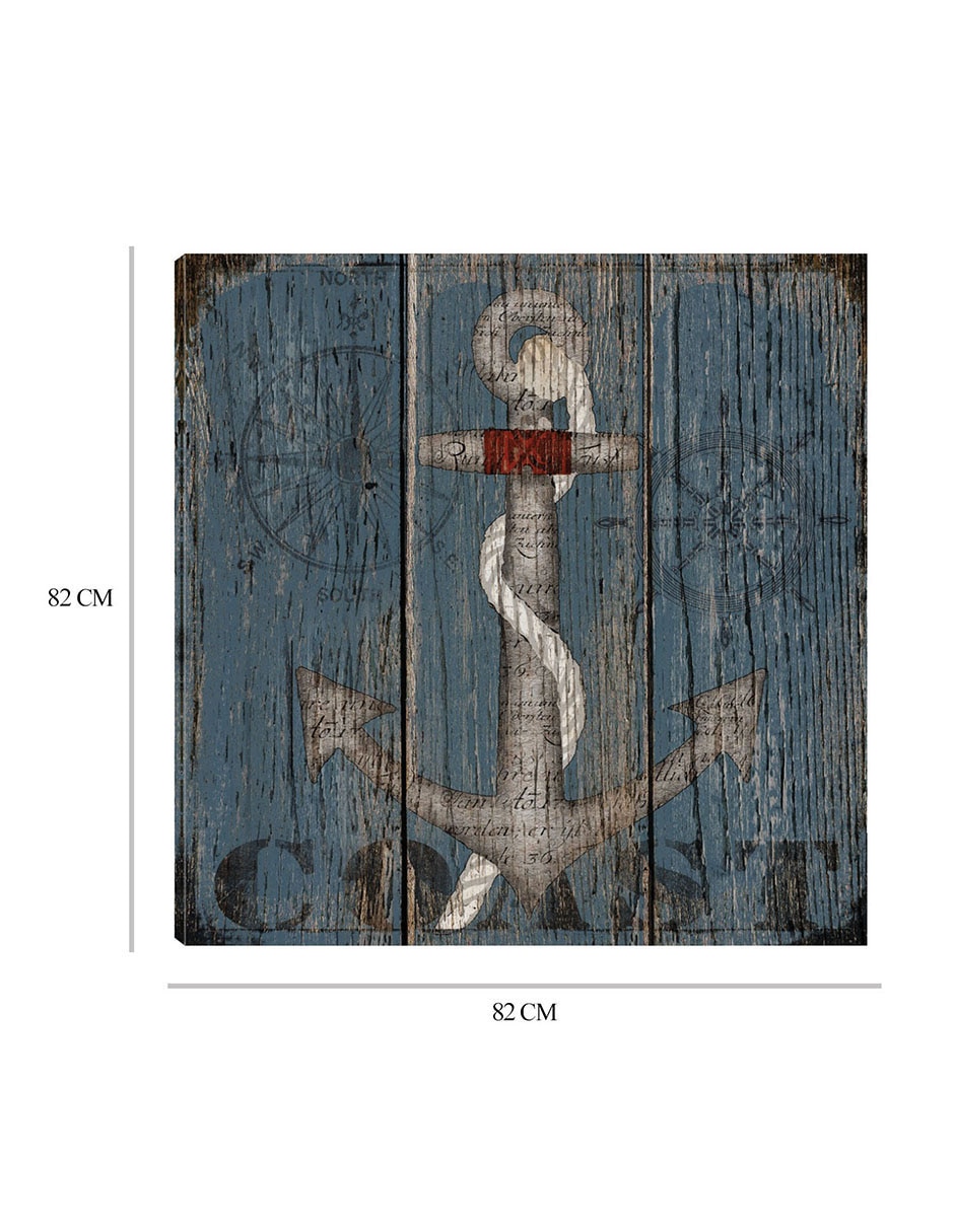 Cuadro decorativo Ancla costera técnica mixta Símbolos 3