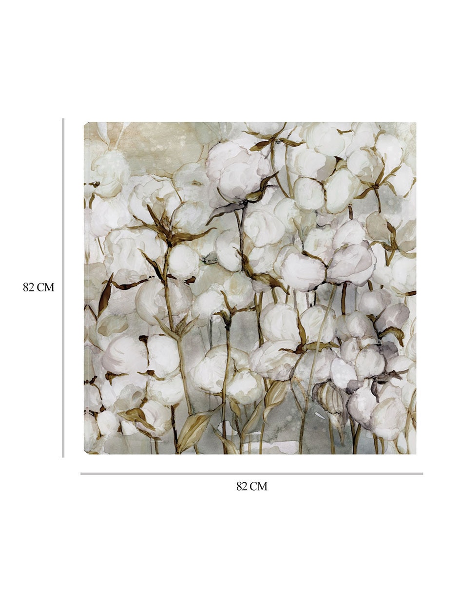 Cuadro decorativo Campo de algodón técnica mixta Naturaleza 6