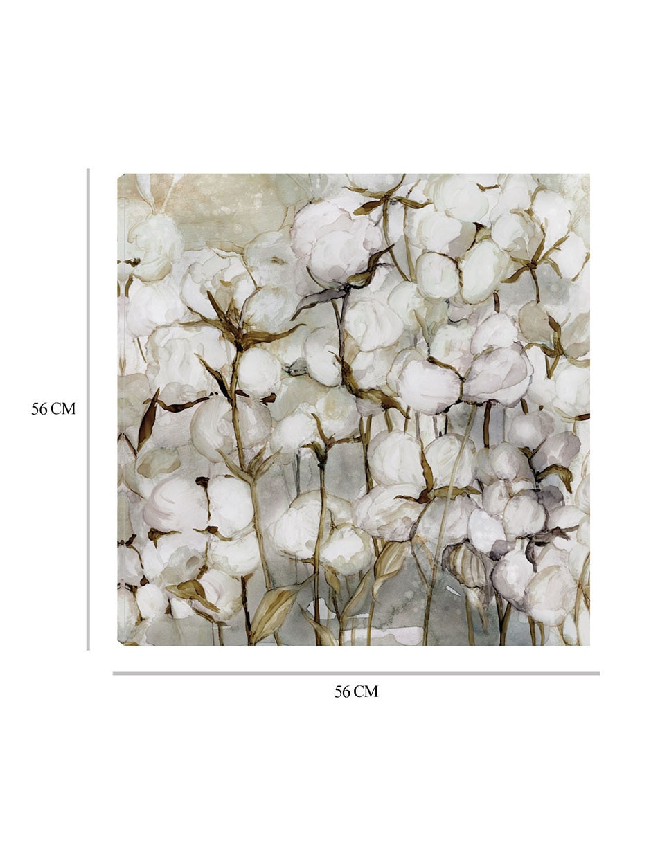 Cuadro decorativo Campo de algodón técnica mixta Naturaleza 3