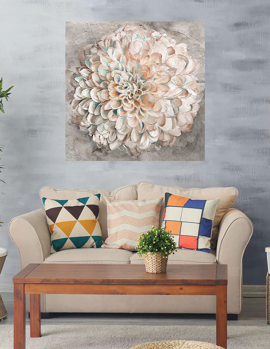 Cuadro decorativo Confeti dahlia técnica mixta Floración 2