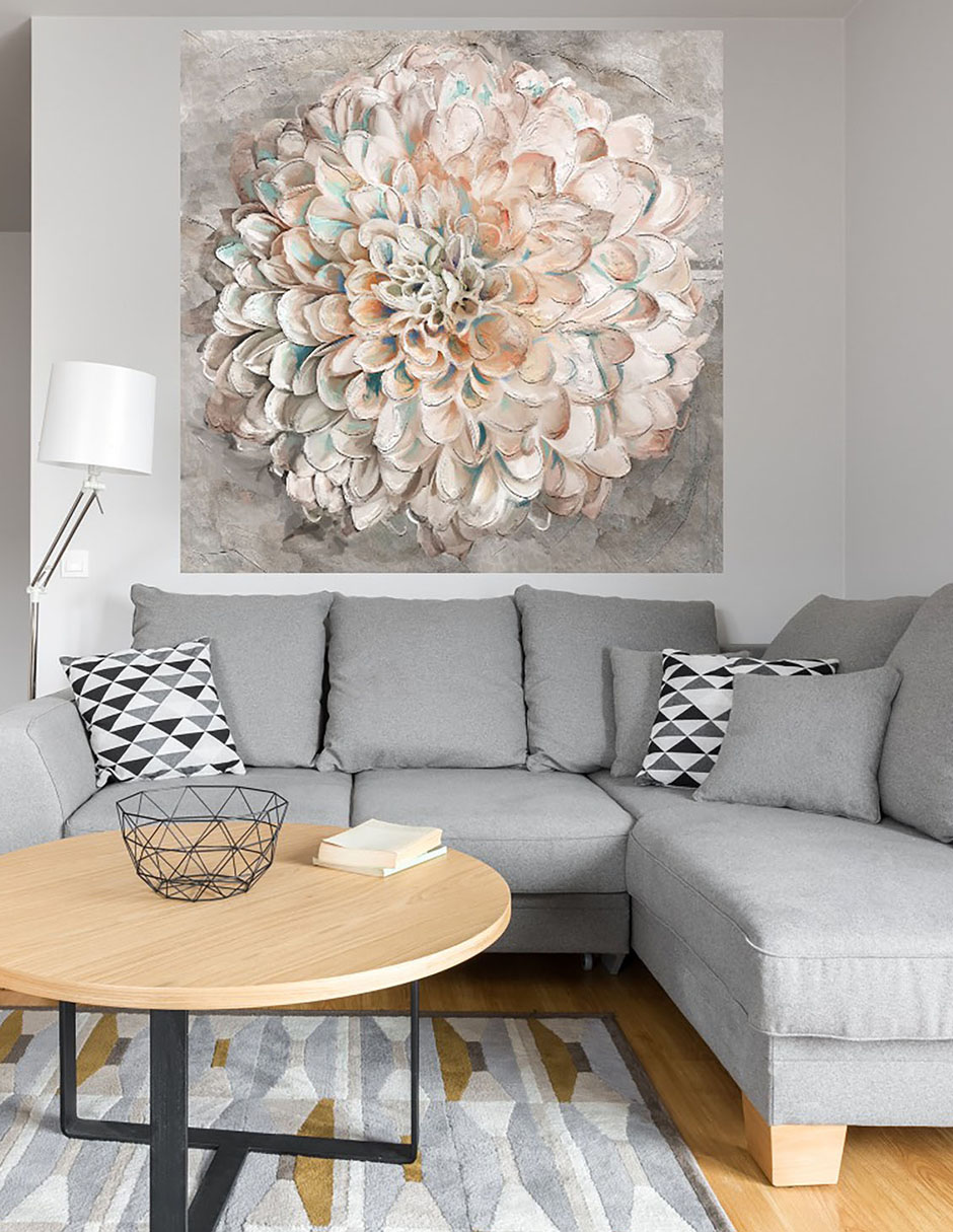 Cuadro decorativo Confeti dahlia técnica mixta Floración 4