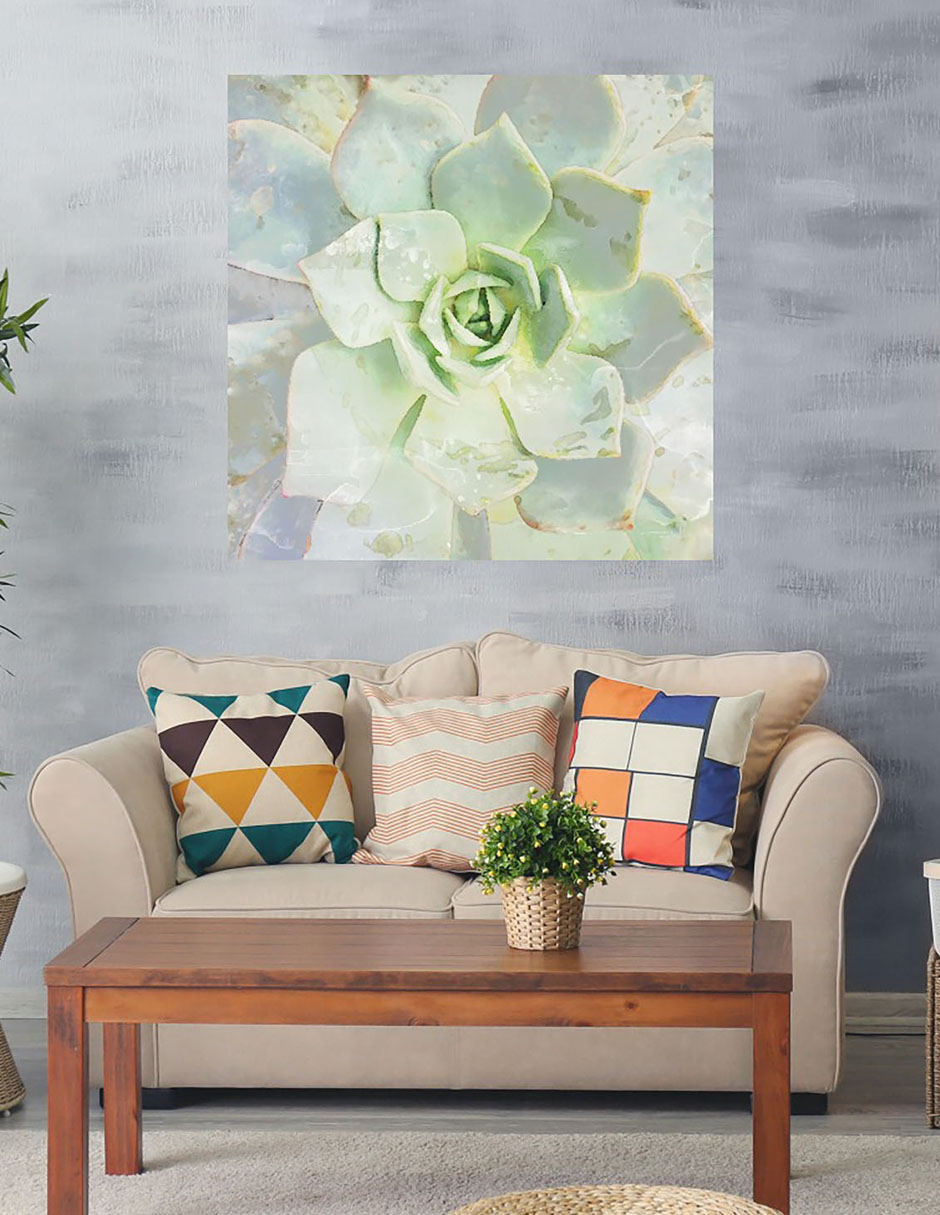 Cuadro decorativo Belleza de las suculentas técnica mixta Floración 2