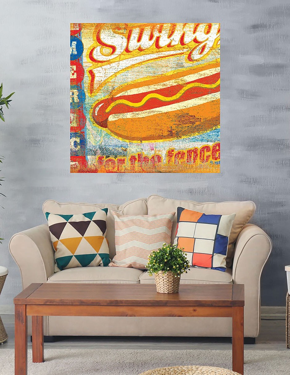 Cuadro decorativo Balancearse por las cercas técnica mixta Publicidad 2