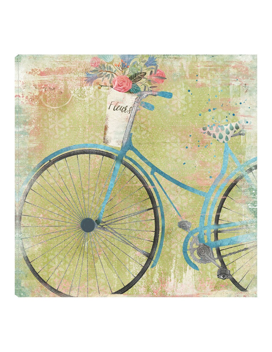 Cuadro decorativo Azul de bicicleta técnica mixta Primavera