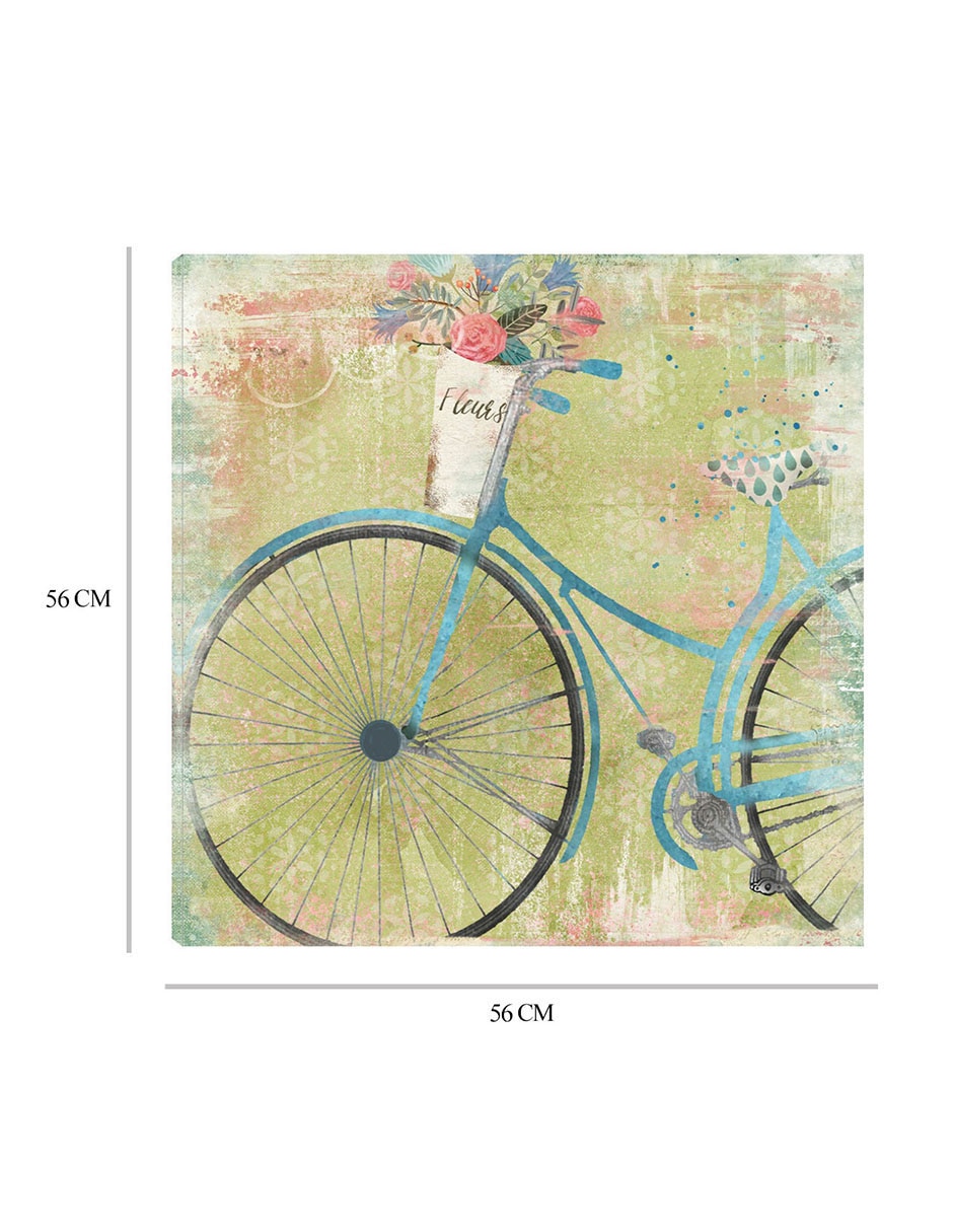 Cuadro decorativo Azul de bicicleta técnica mixta Primavera 6