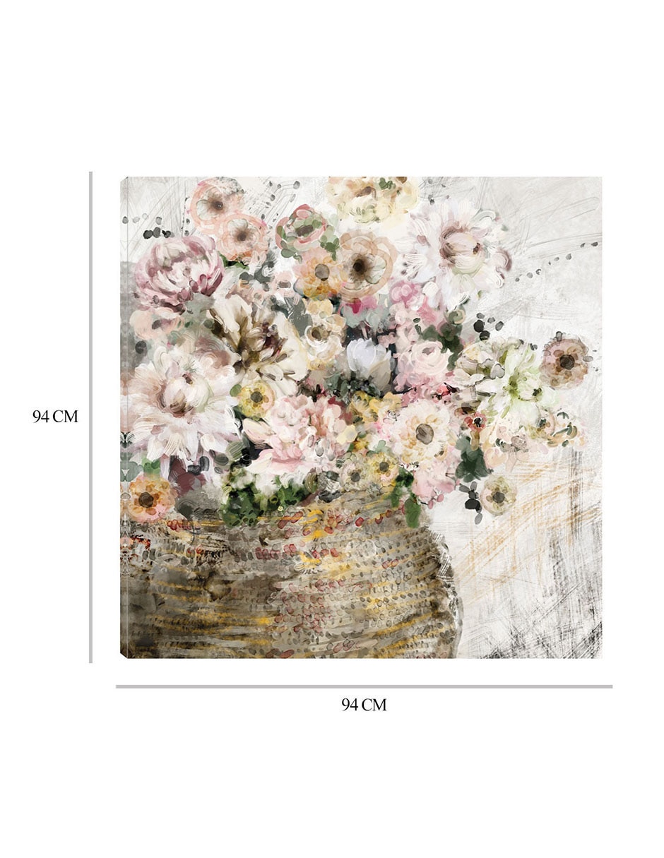 Cuadro decorativo Cortijo fresco técnica mixta Arreglo Floral 2