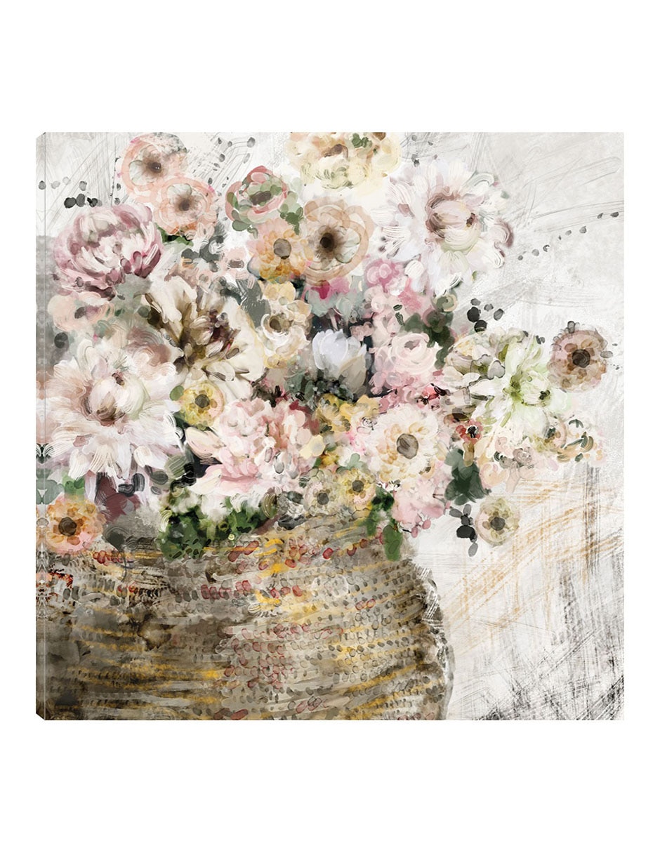 Cuadro decorativo Cortijo fresco técnica mixta Arreglo Floral