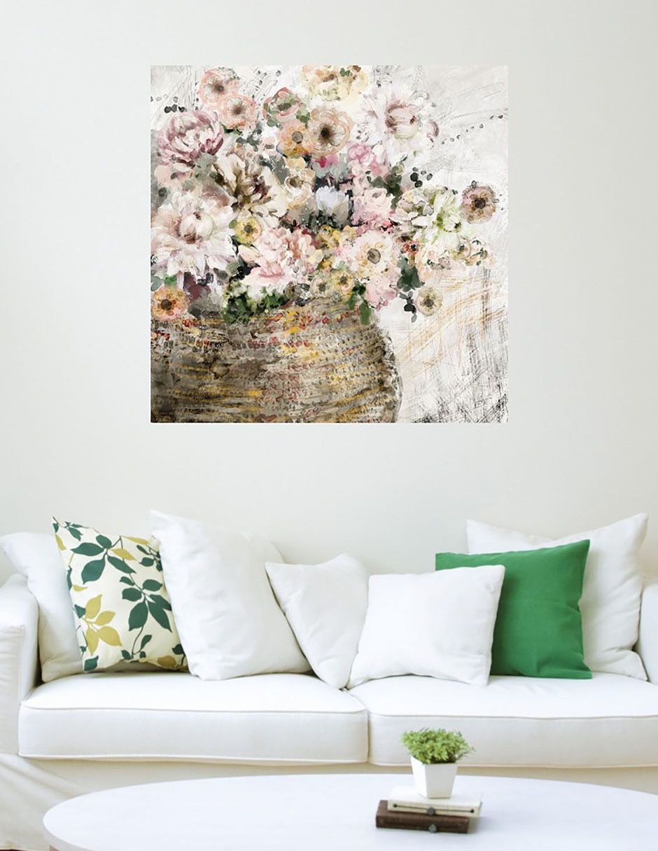 Cuadro decorativo Cortijo fresco técnica mixta Arreglo Floral 3