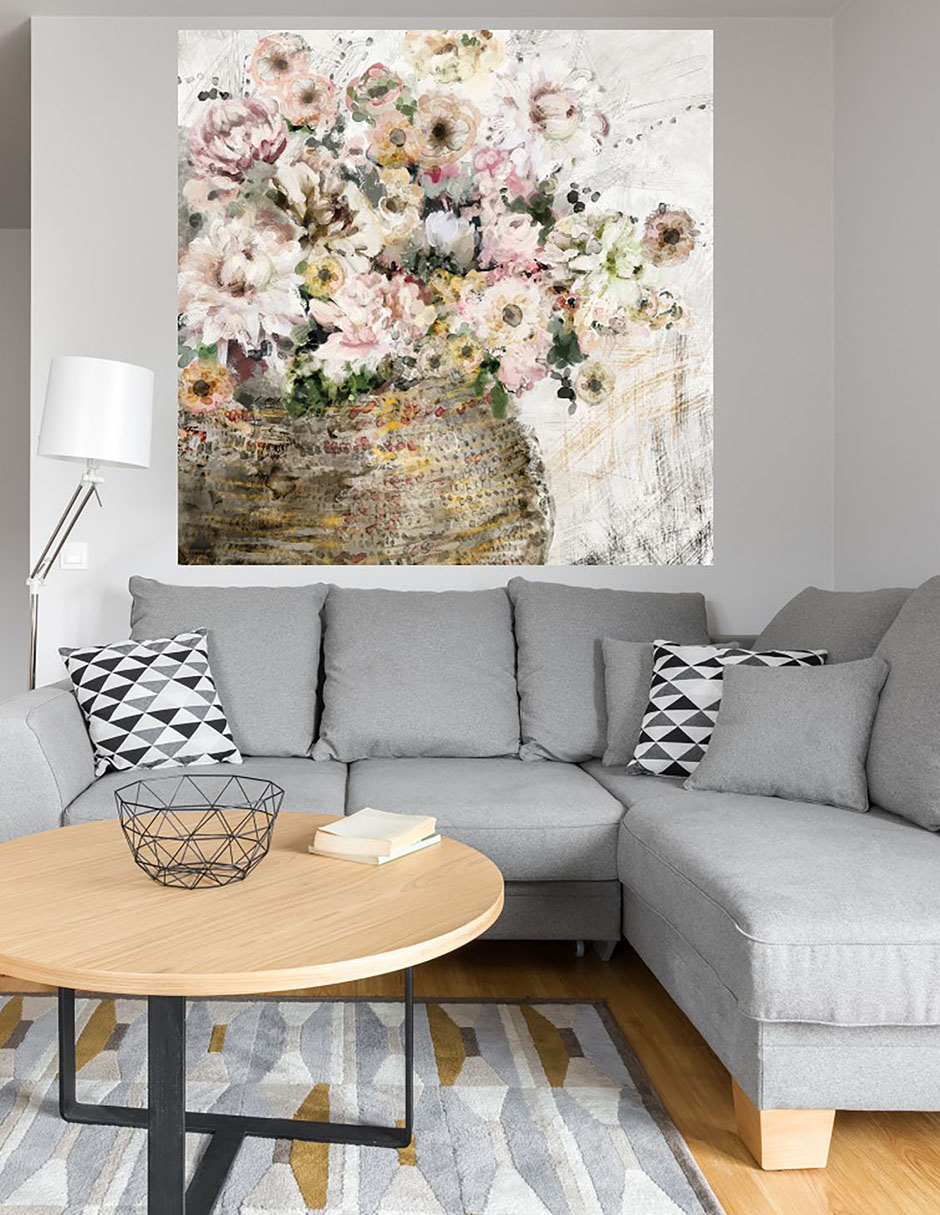 Cuadro decorativo Cortijo fresco técnica mixta Arreglo Floral 4