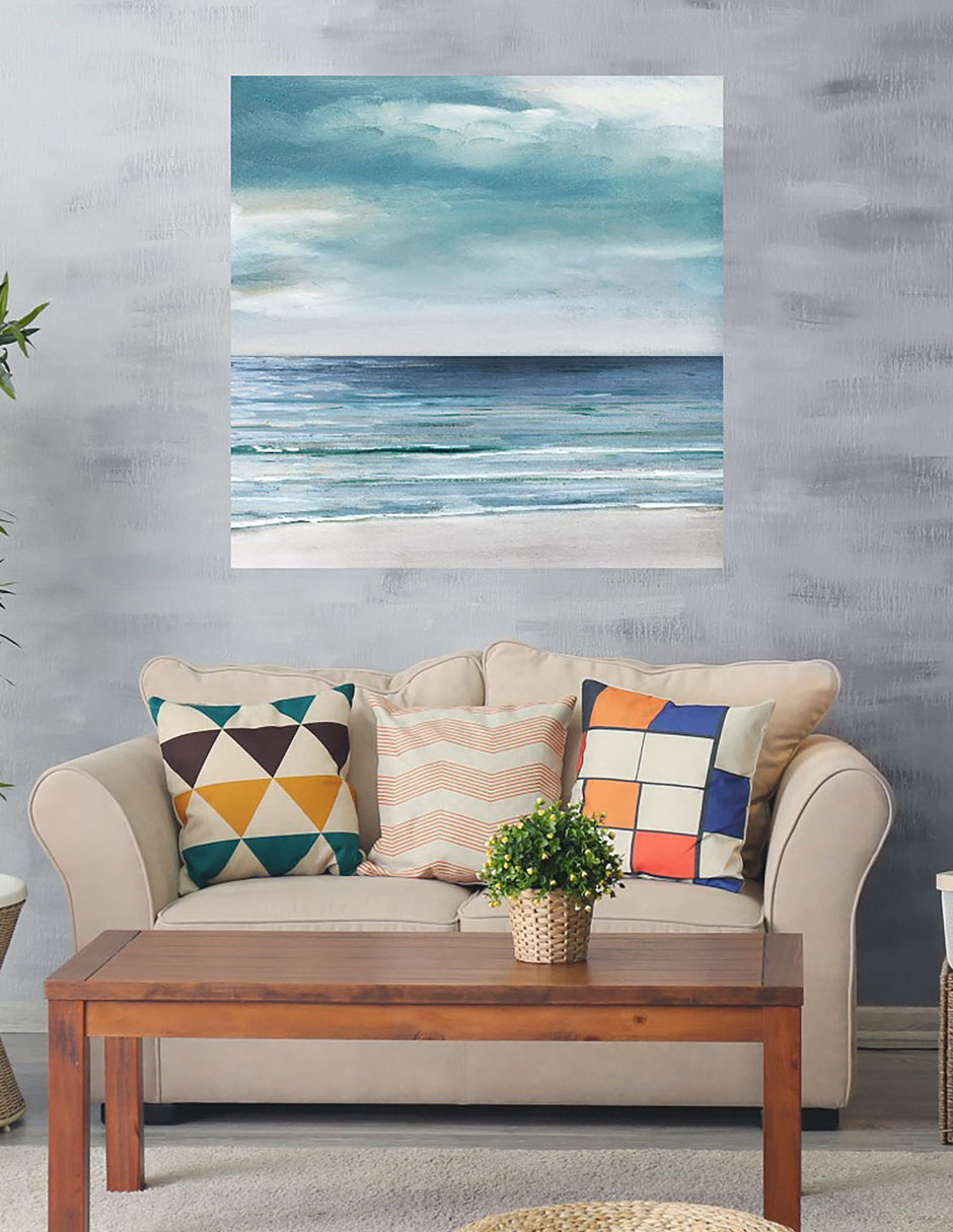 Cuadro decorativo Costa Azul Plata II técnica mixta Playas 2