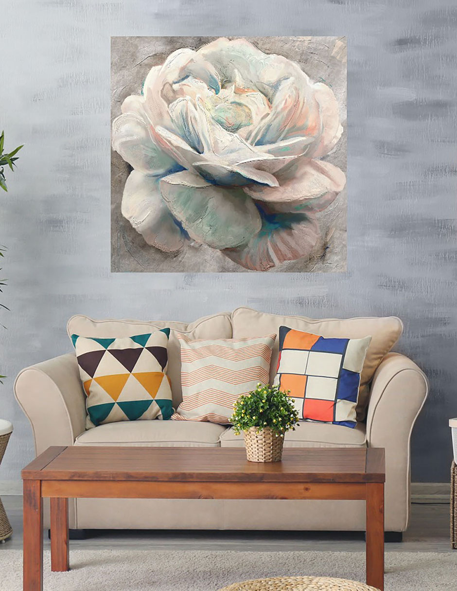 Cuadro decorativo Confeti Peonia técnica mixta Floración 2