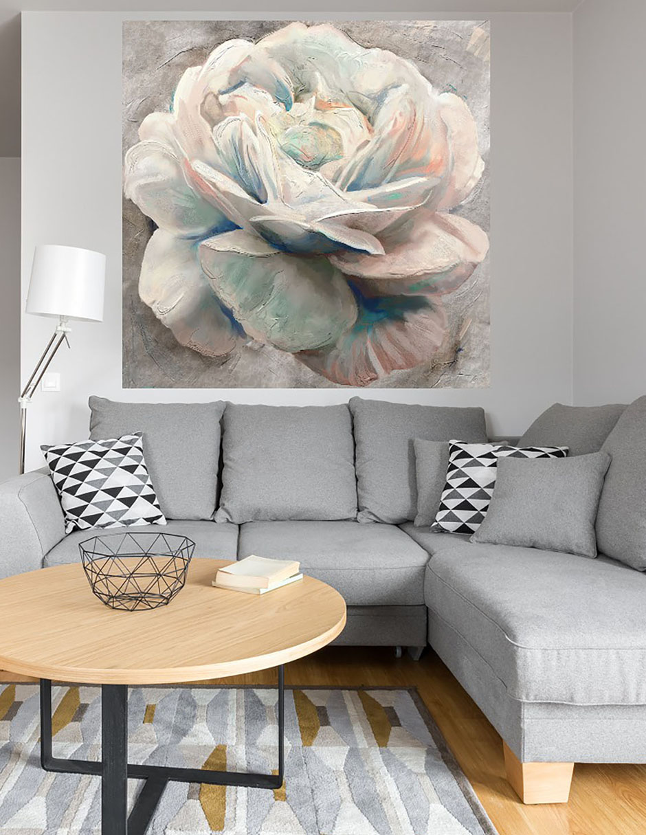 Cuadro decorativo Confeti Peonia técnica mixta Floración 4
