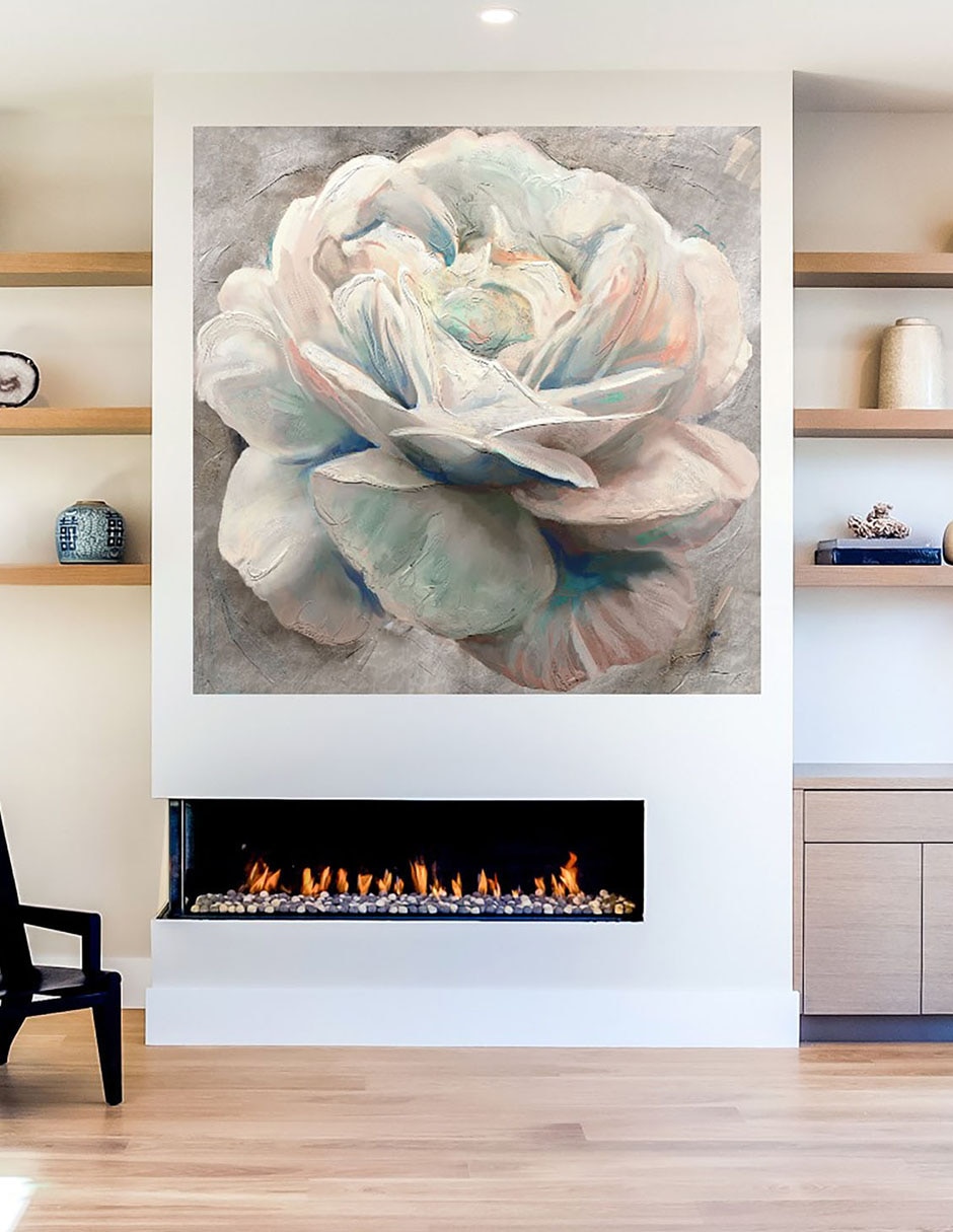 Cuadro decorativo Confeti Peonia técnica mixta Floración 5