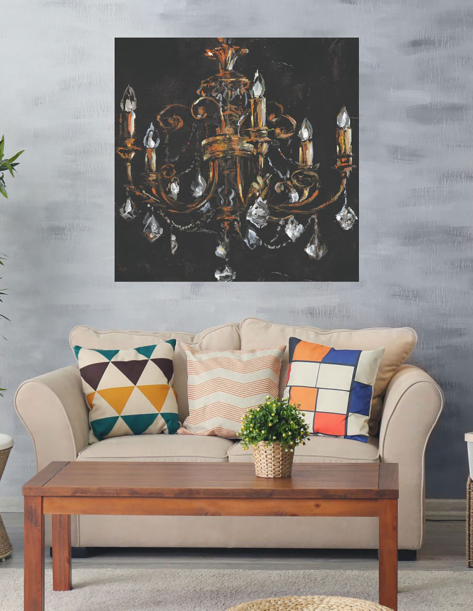 Cuadro decorativo Candelabro dorado técnica mixta Objetos 2
