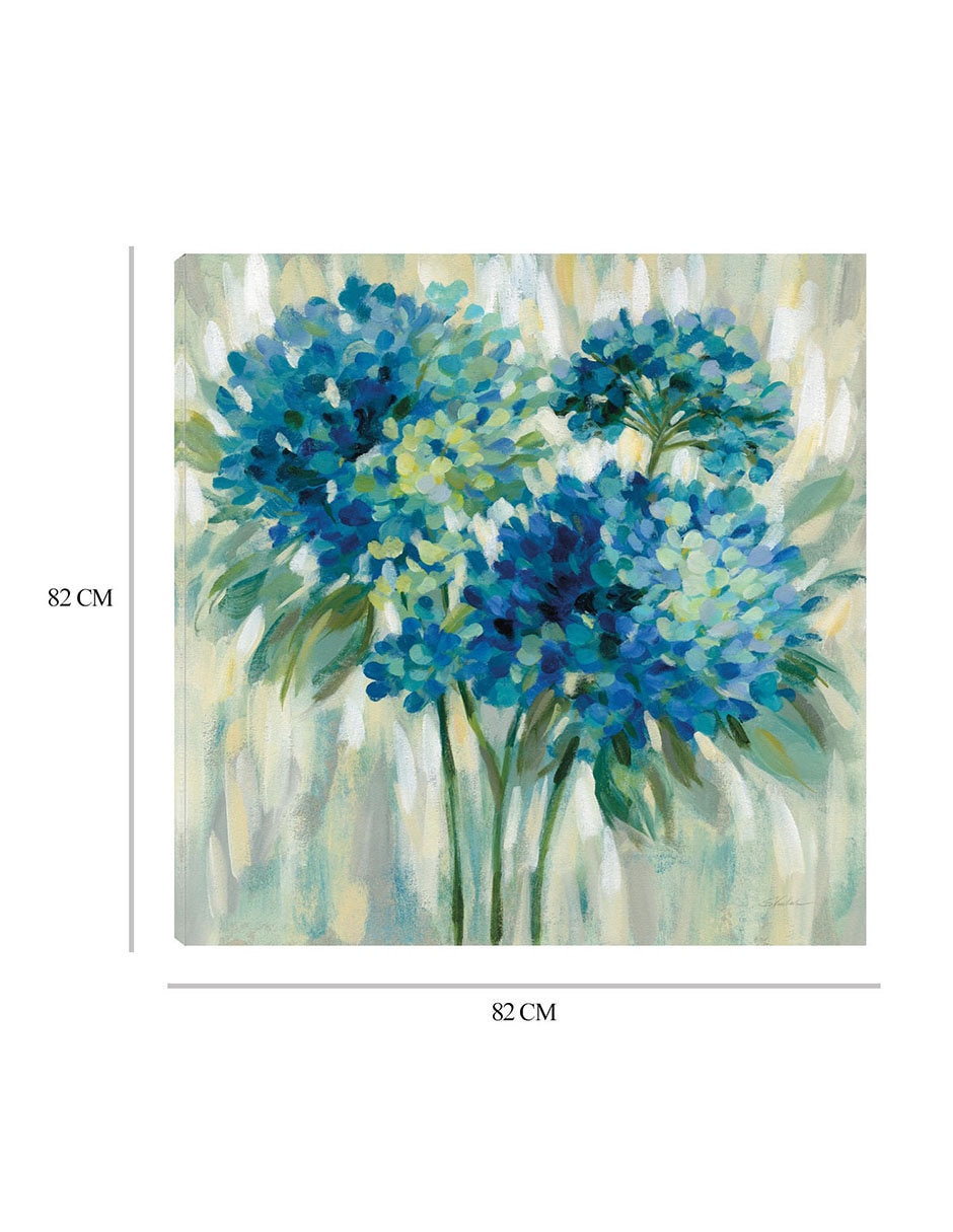Cuadro decorativo Estallido de hortensias técnica mixta Floración 3