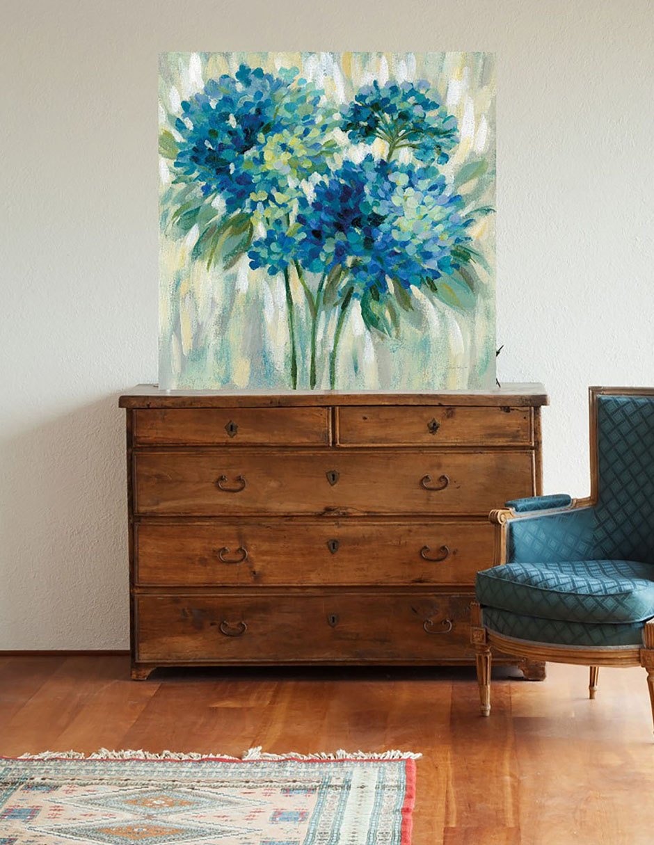 Cuadro decorativo Estallido de hortensias técnica mixta Floración 4