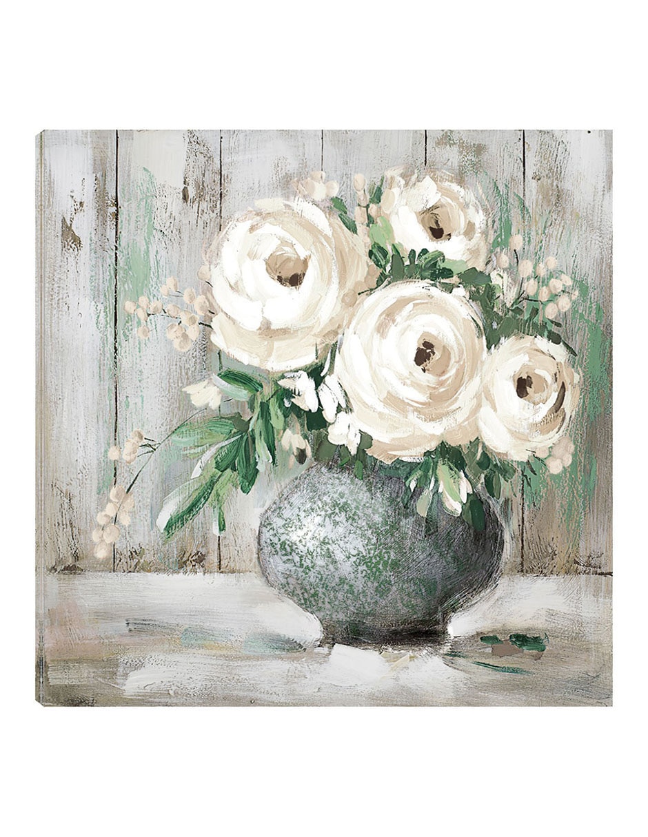 Cuadro decorativo Flor Blanca y Sabia I técnica mixta Floreros Cuadro decorativo Flor Blanca y Sabia I técnica mixta Floreros