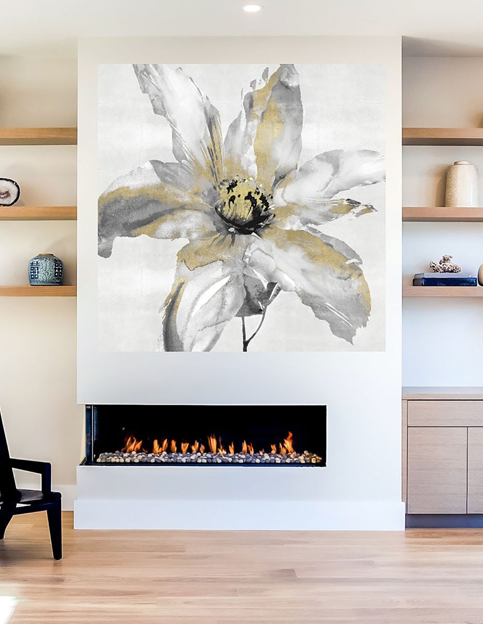 Cuadro decorativo Flor de corazón de oro técnica mixta Floración 5