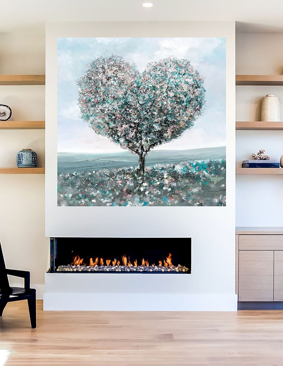 Cuadro decorativo Árbol de amor técnica mixta Árboles 6