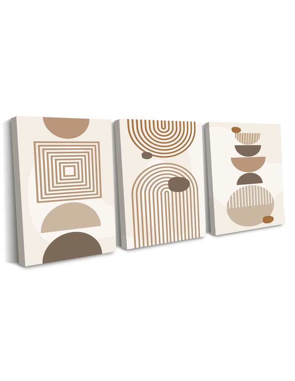 Cuadro decorativo set de arte indefinido en figuras geométricas con barniz a registro 2