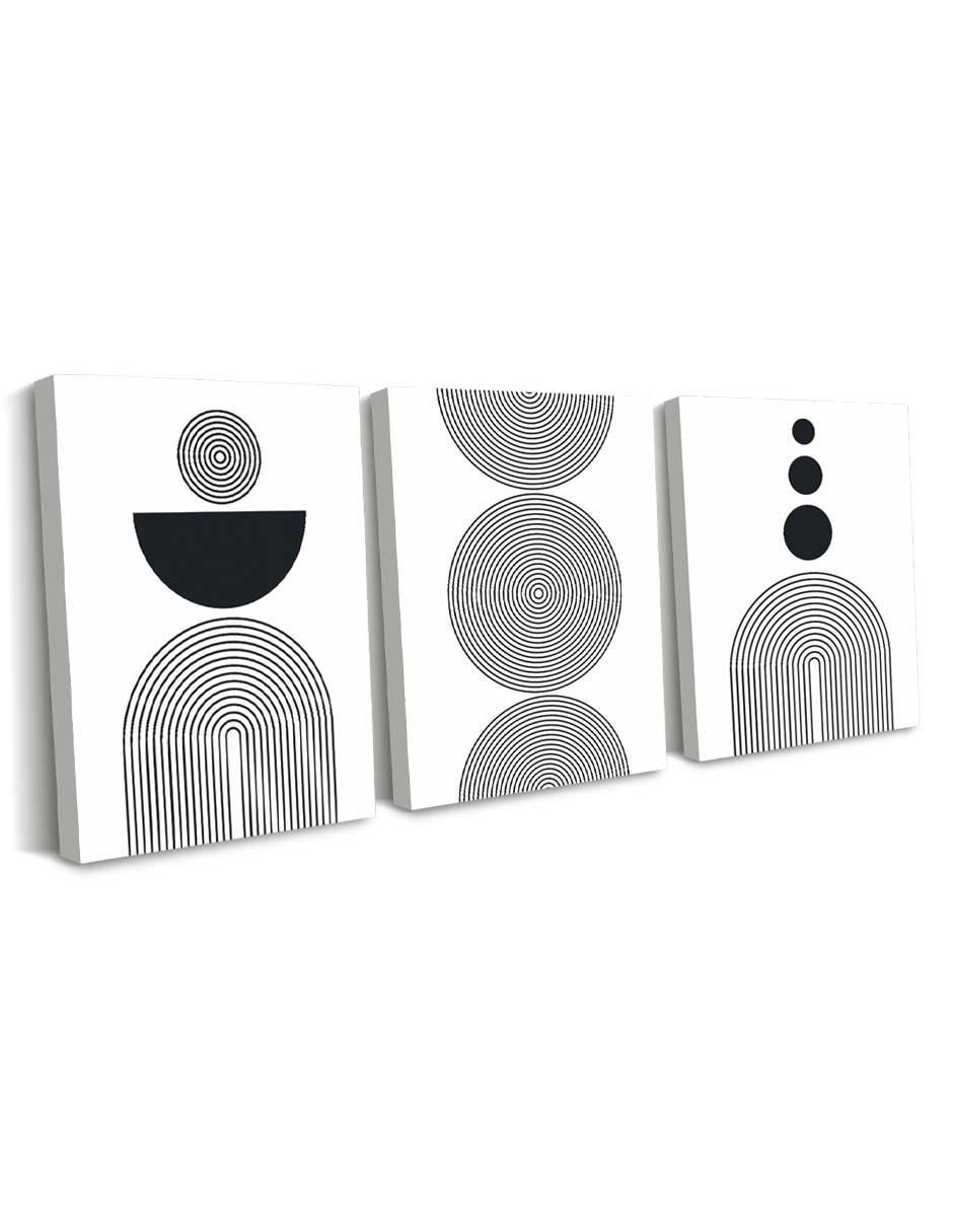 Cuadro decorativo set de afiche moderno blanco y negro con barniz a registro 2