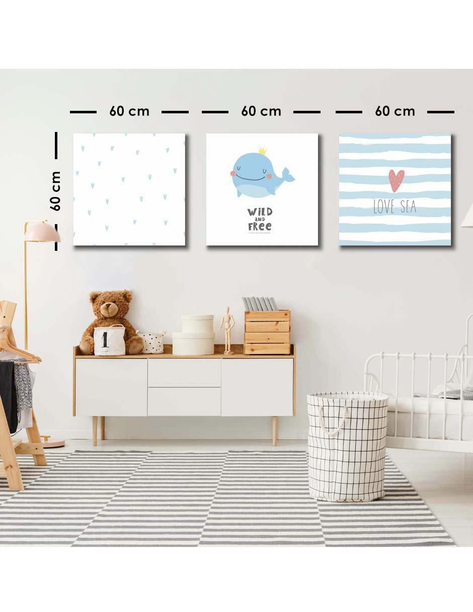 Cuadro decorativo set de amo el mar con barniz a registro 5