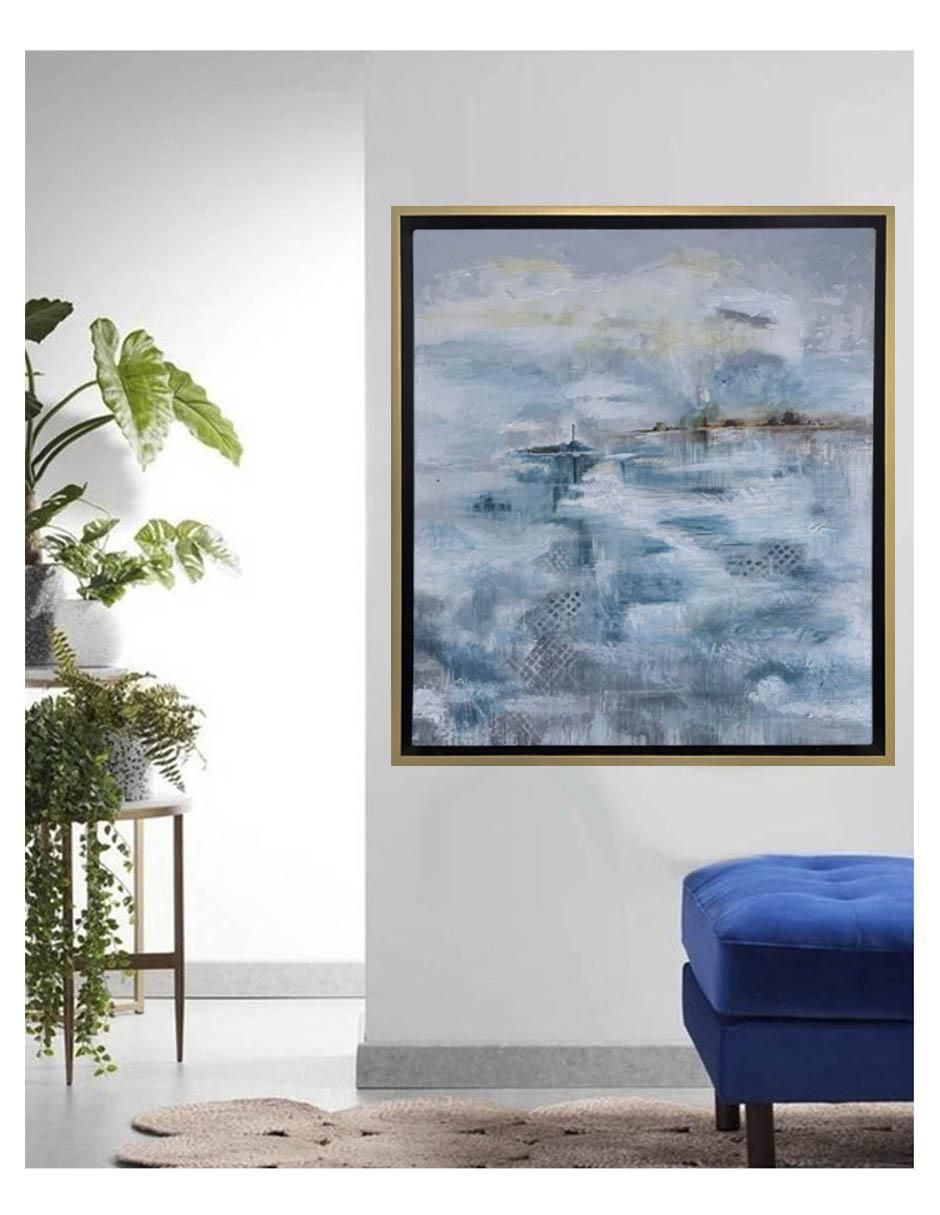 Pintura Horizonte azul técnica acrílico 2