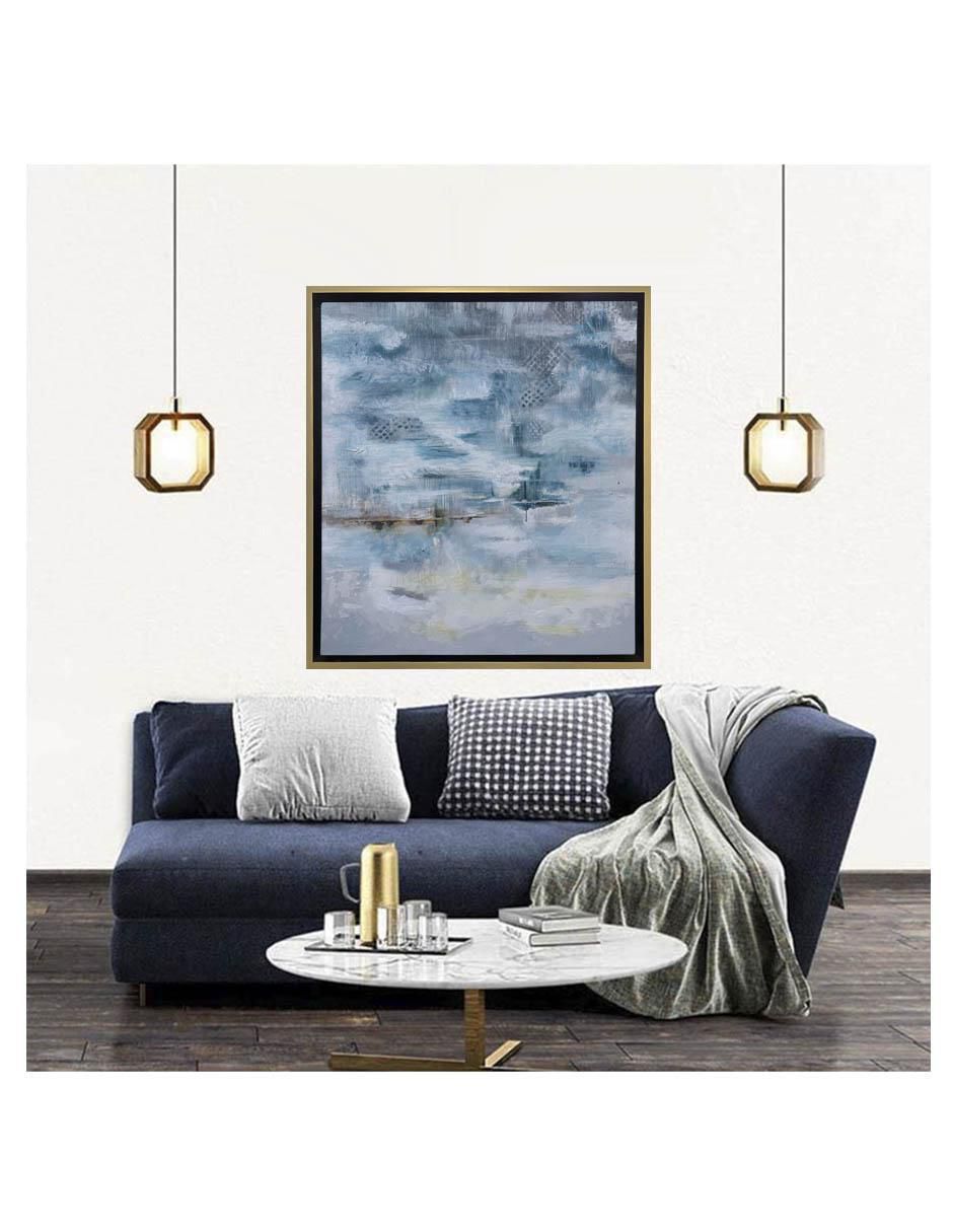 Pintura Horizonte azul técnica acrílico 4