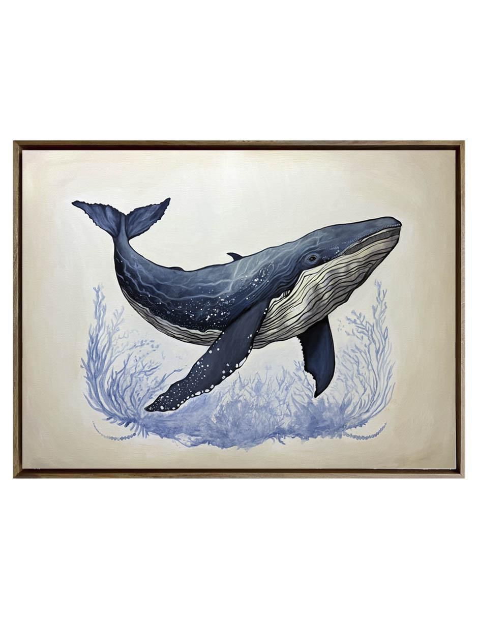 Pintura Ballena Azul técnica acrílico