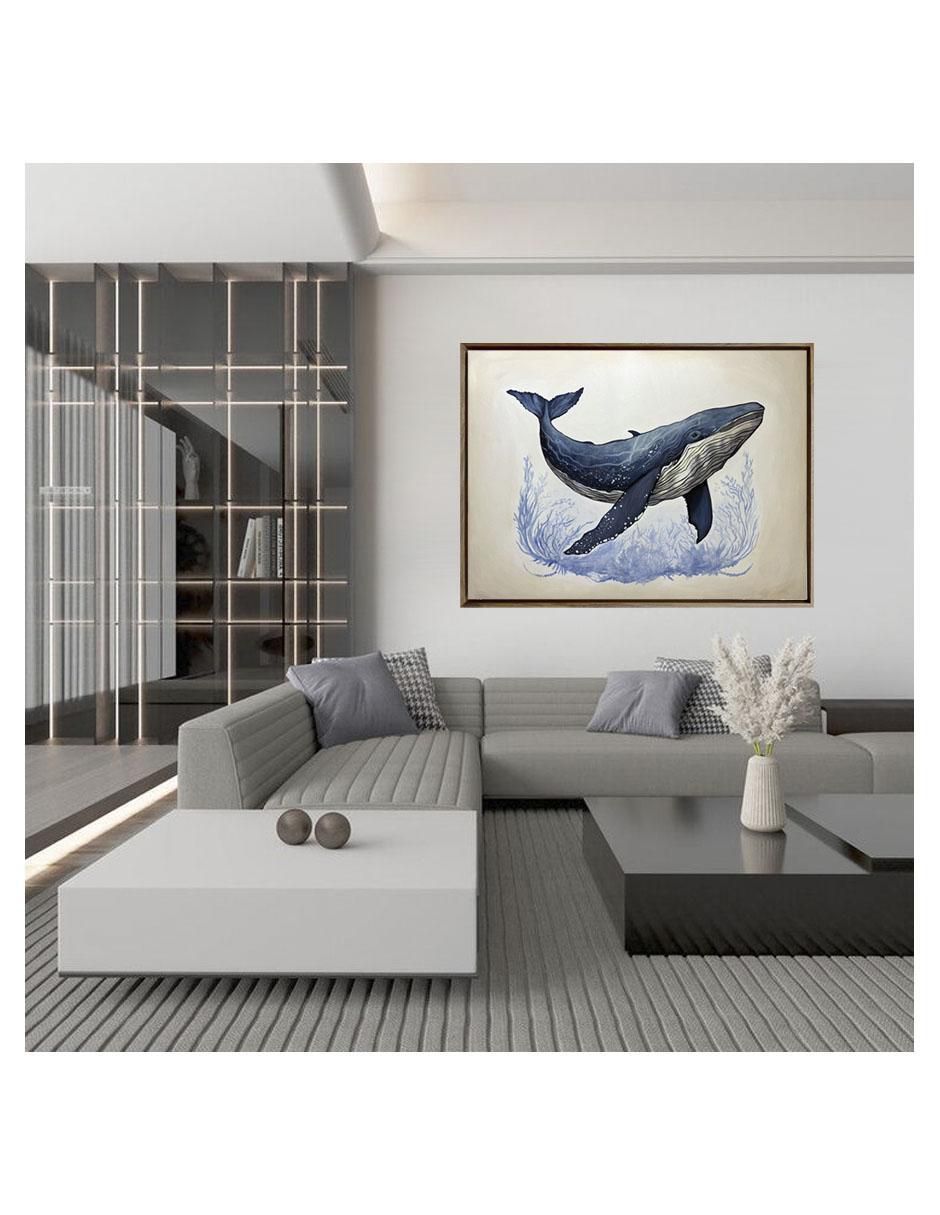 Pintura Ballena Azul técnica acrílico 3