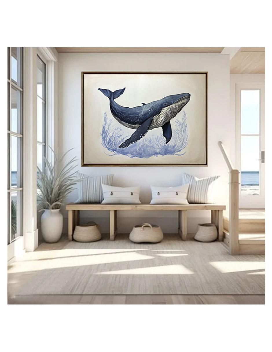 Pintura Ballena Azul técnica acrílico 4