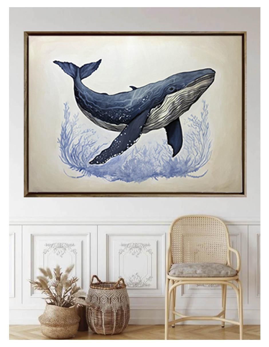 Pintura Ballena Azul técnica acrílico 6