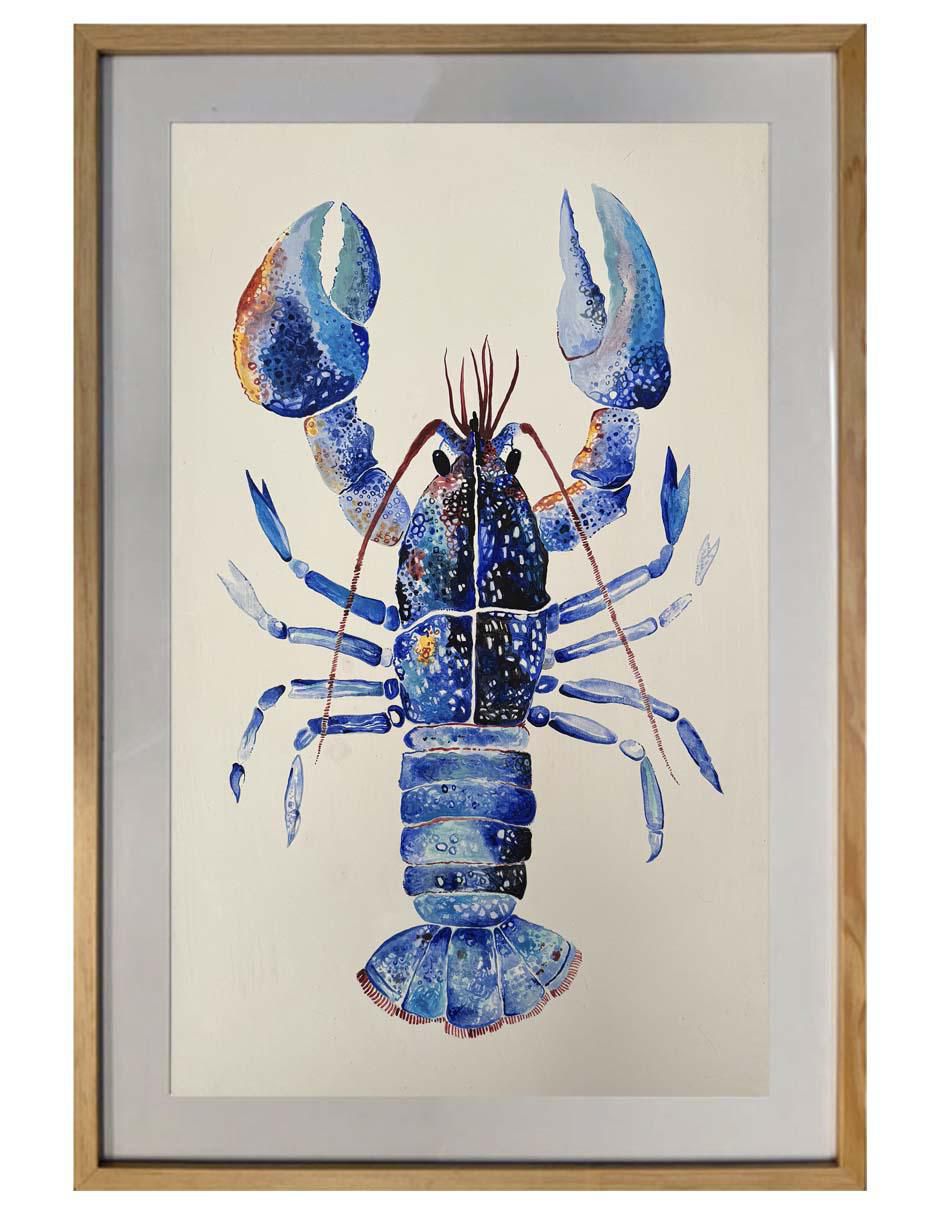 Pintura Langosta técnica acrílico Frutas del mar