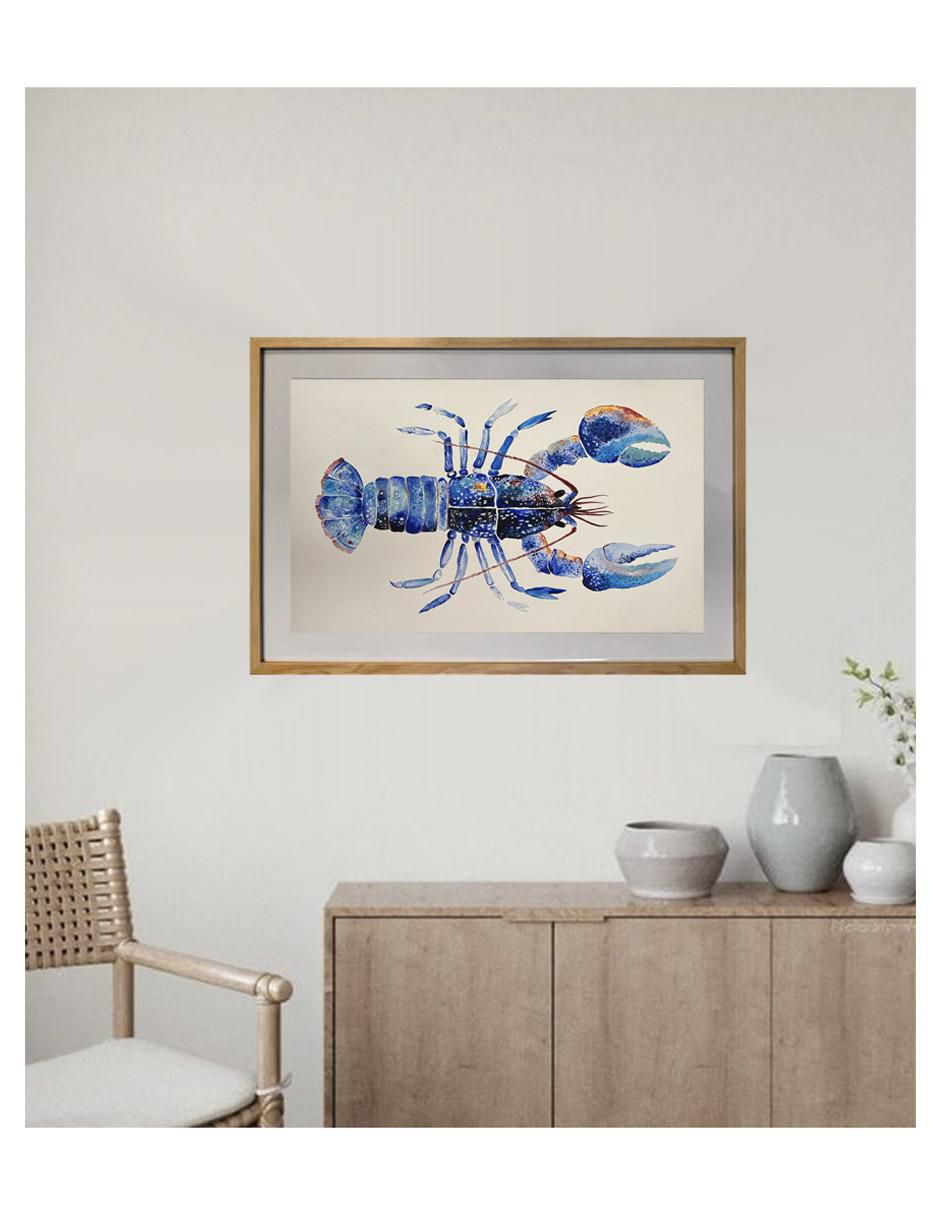 Pintura Langosta técnica acrílico Frutas del mar 4