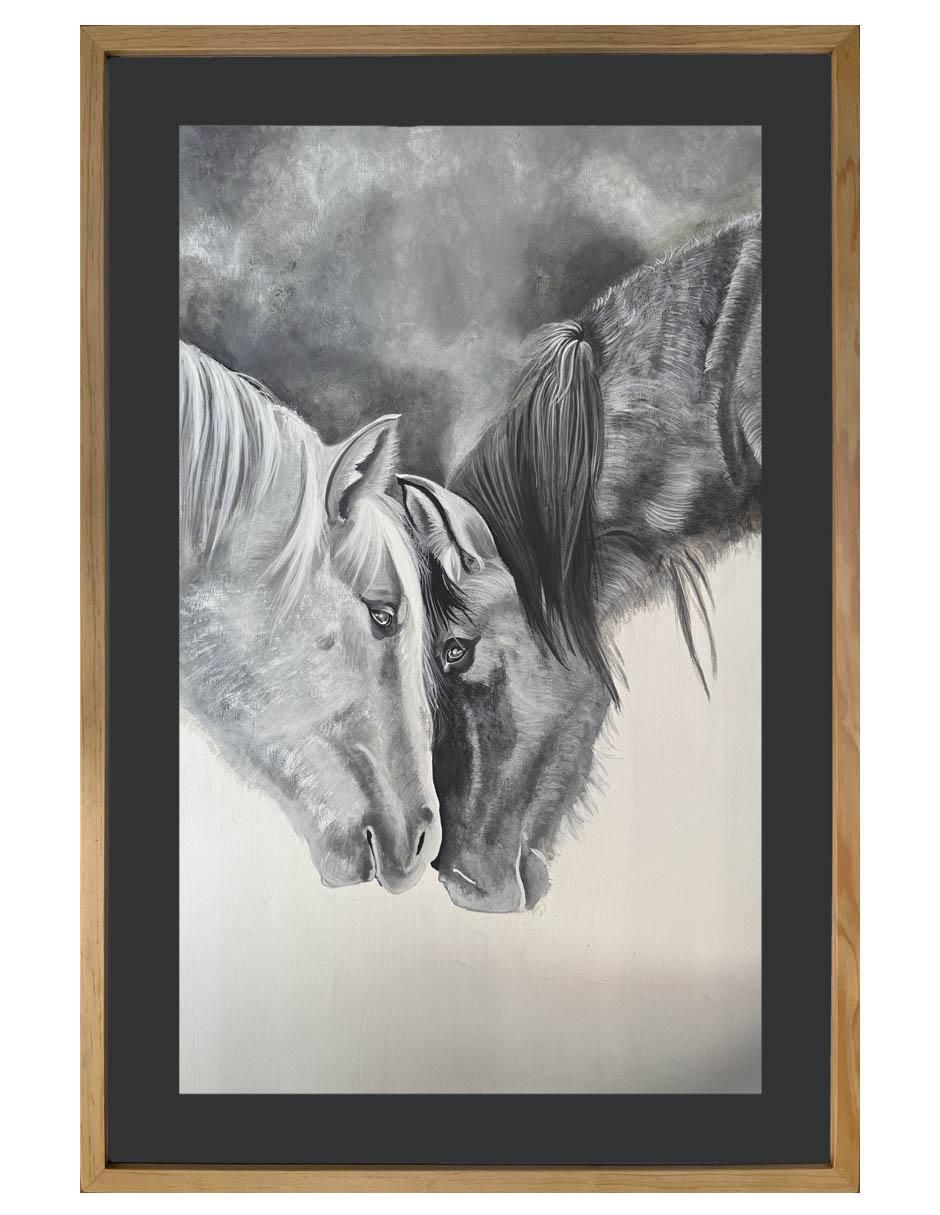 Pintura Dos Equinos en Libertad técnica acrílico Caballos Pintura Dos Equinos en Libertad técnica acrílico Caballos