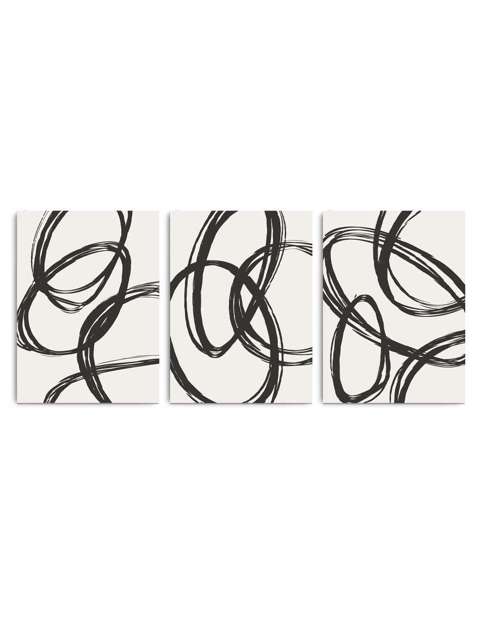 Cuadro decorativo set de formas de pincel con barniz a registro Cuadro decorativo set de formas de pincel con barniz a registro